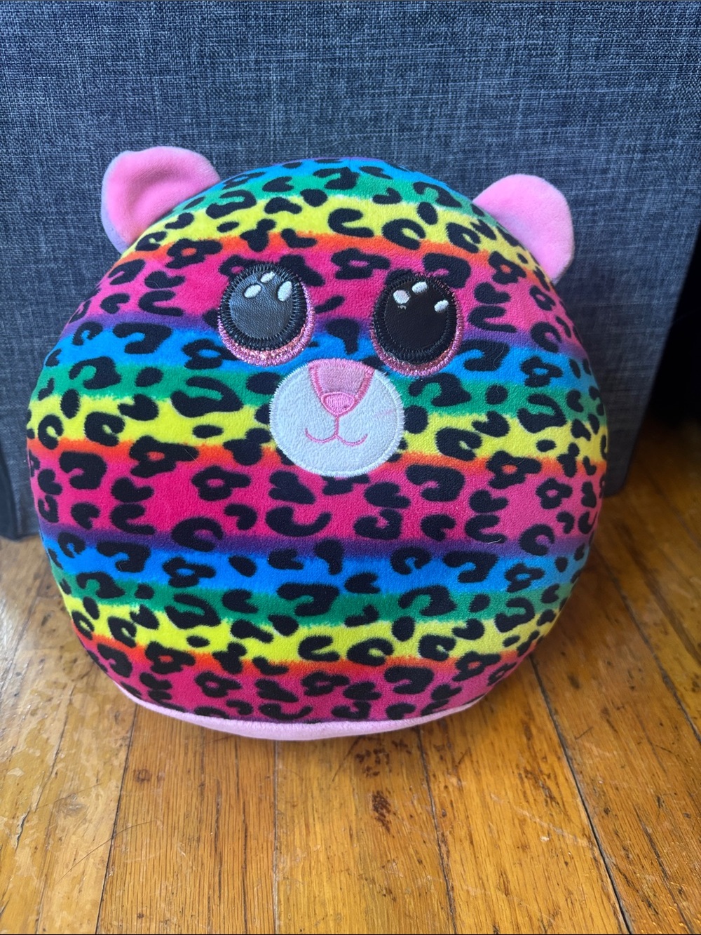 Ty Rainbow Leopard Plush - Pink, Blue, Green, Yellow